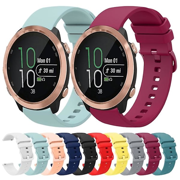 För Garmin Forerunner 645 20mm enfärgad mjukt watch White