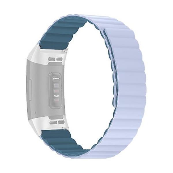 För Fitbit Charge 3/4 Silikon magnetiskt watch Peacock Blue