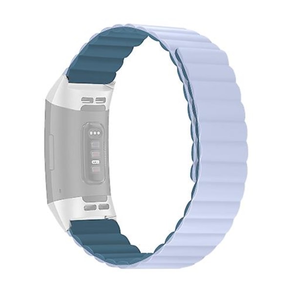 Til Fitbit Charge 3/4 Silikone Magnetic Watch Band Peacock Blue