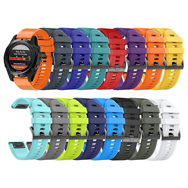 Til Garmin Epix 22mm silikone urrem Black