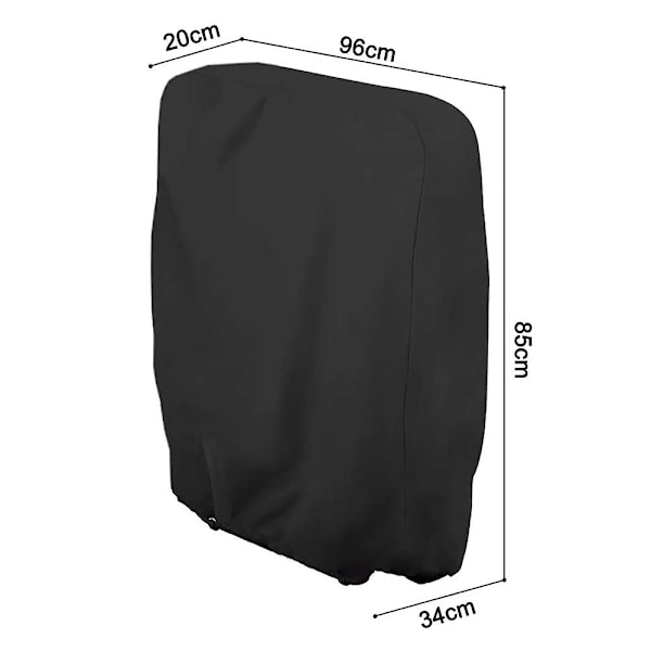 Ulkoilman Zero Gravity -taitettavan tuolin suojus, vedenpitävä, pölytiivis, nurmikon ja terassin huonekalujen suojus, säänkestävä Black W 96 * H 85cm