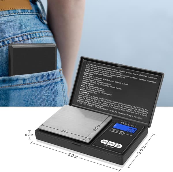 Digital lommeskala, præcision 1000g/0,1g