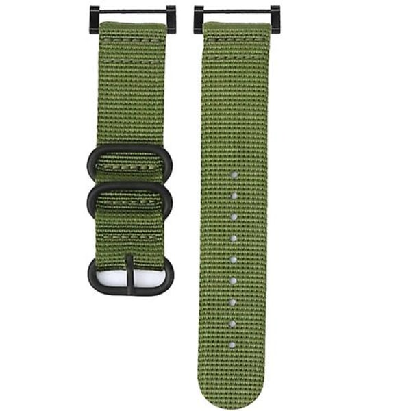 For Suunto Core tre-rings stålspenne Nylon klokkerem Army Green