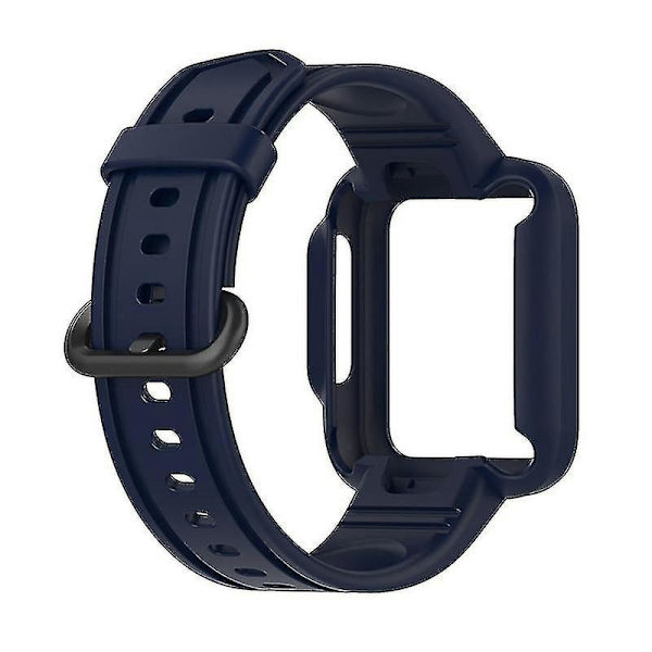 Xiaomi Redmi Watch/redmi Watch 2/mi Watch Lite/mi Watch Lite 2 älykellohihna pehmeä silikoni ranneke kellokuorella 1 Navy Blue