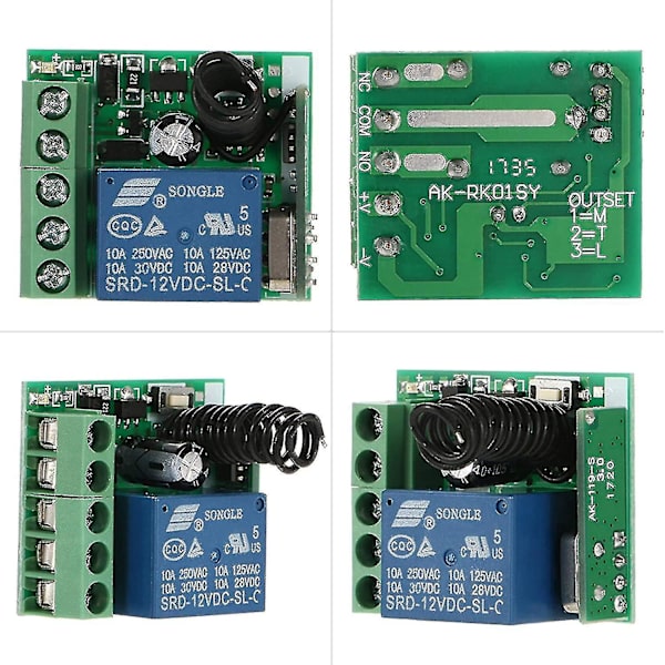 Trådlös fjärrströmbrytare relä sändare mottagare 433mhz Dc 12v 1ch universell fjärrkontrollbrytare