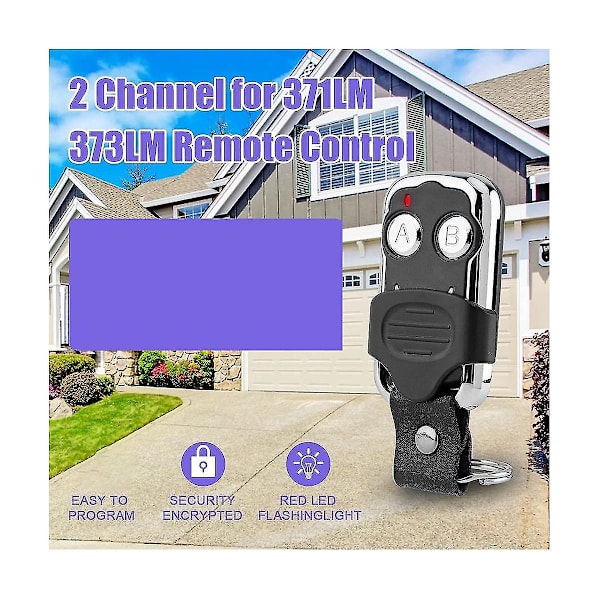 Yhteensopiva 371LM 373LM Purple Learn -painikkeen kanssa Autotallin ovenavaajan kaukosäädin 315MHz Security+ , 2 kpl