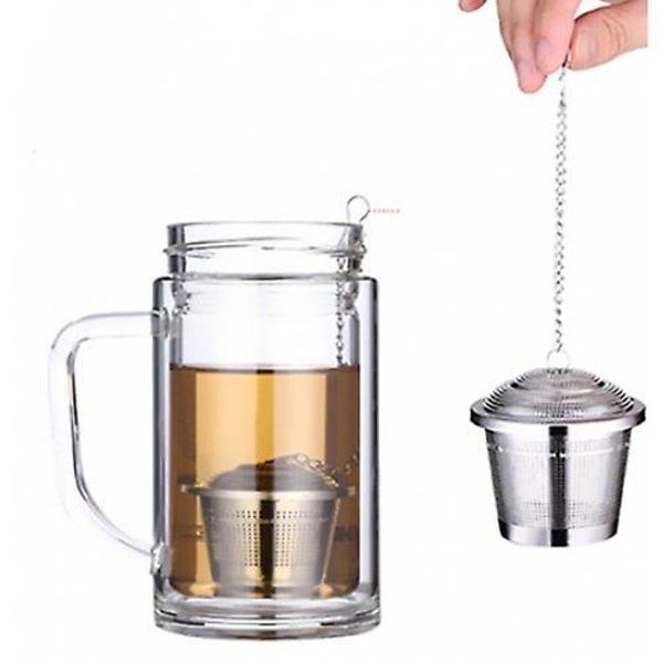Rustfrit stål Infuser Si Mesh Te Filter Ske Locking Spice Ball