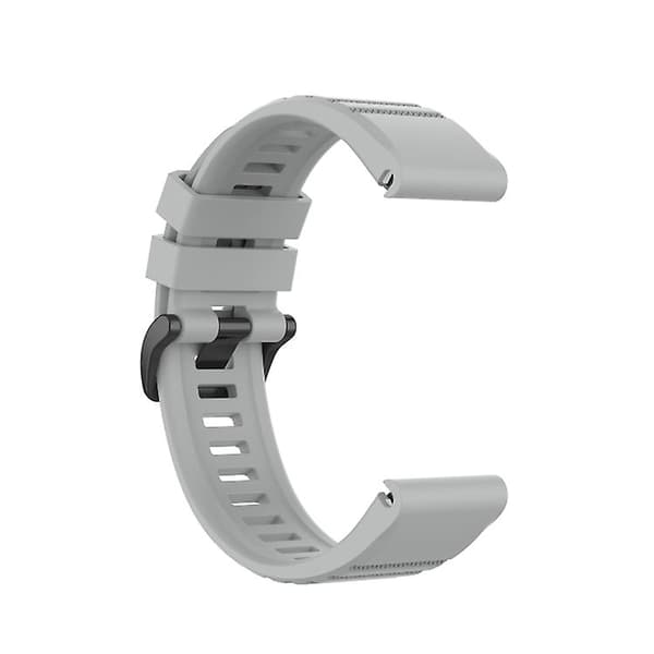 Til Garmin Fenix ​​7x 26 mm ensfarvet silikone Quick Release Urrem Gray