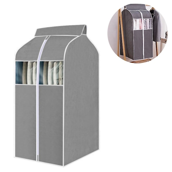 Hængende tøjpose, tøjposearrangør, opbevaring, tøjstativbetræk Grey 60x48x100