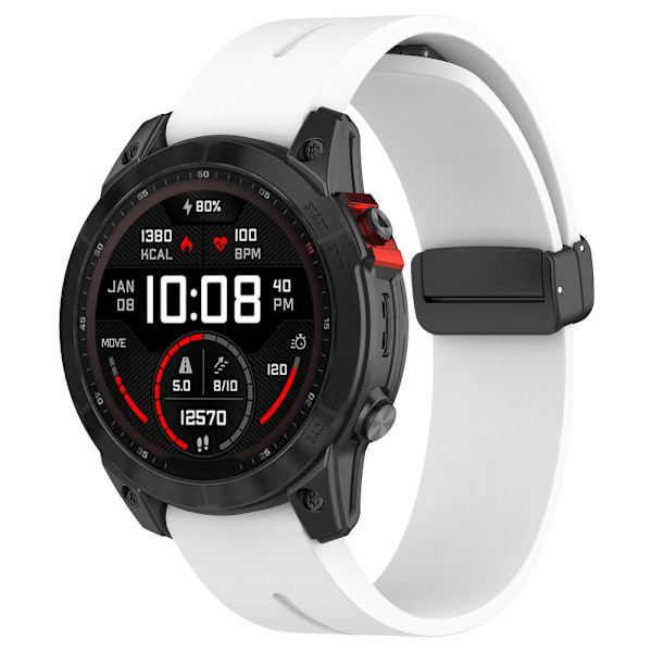 Sort spænde 22mm silikone urrem til Garmin Fenix 7/forerunner 965/955/945/935 White