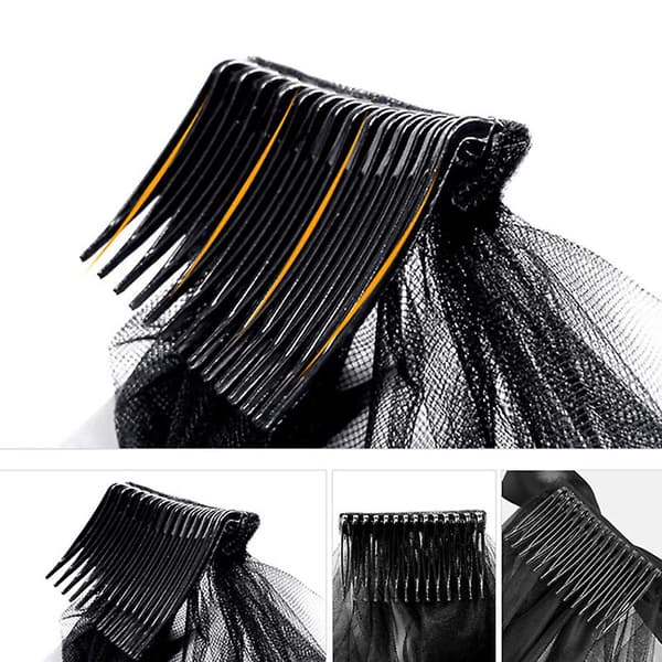 Kort Tyll Bröllopsklänning Slöja Rosett Bröllopsslöja Bröllopstillbehör black