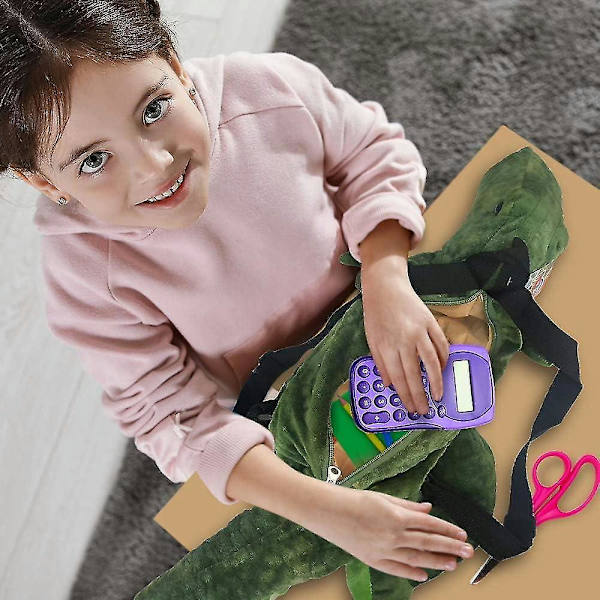 Plysj T-rex Ryggsekk for Barn Dinosaur Bag Med Justerbare Stropper Og Glidelås Shznv