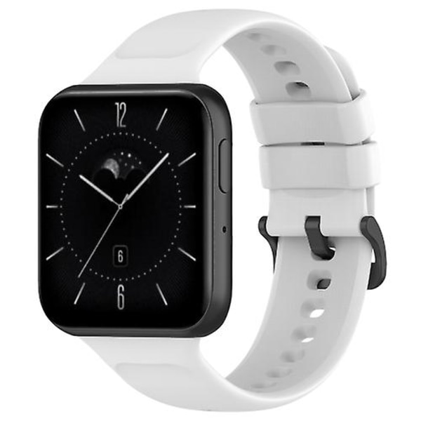 För Oppo Watch 3 Pro Solid Color Soft Silicone Watch Band White