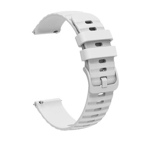 For Garmin Vivomove 3s 18 mm bølget prikket ensfarget silikonklokkerem White