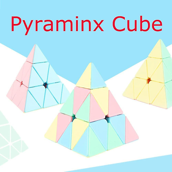 Rubiks Cube Set, Educational Speed ​​Rubiks Cube 3 Pack 2x2x2 3x3x3 Pyramid Smoothing Puzzle Rubiks Cube (macarons)