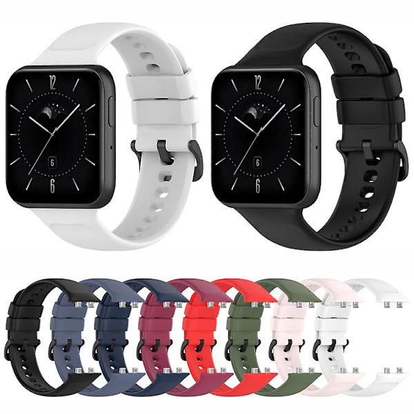 Til Oppo Watch 3 Solid Color Soft Silikone Watch Band Black