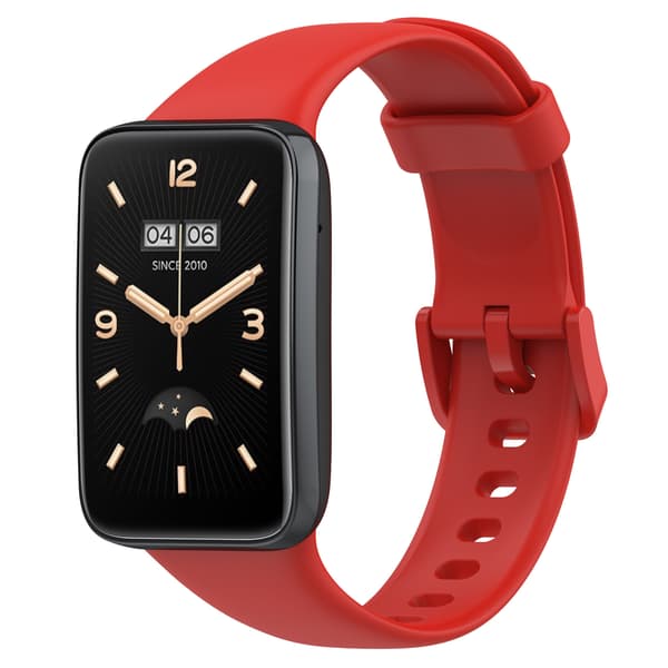 Stropp for Xiaomi Band 7 Pro, ensfarget silikonstropp (rød)