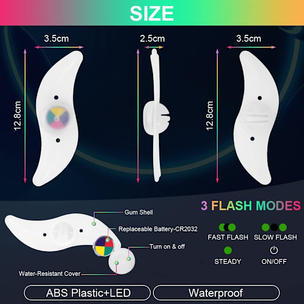 4-pakks LED Neon Sykkel Eike Lys - Vanntette Blinkende Hjul Lys