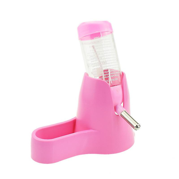 Hamster vannflaske Automatisk dispenser Bur for kjæledyr Vannmater for Chinchilla Marsvin Pinnsvin Fret Pink