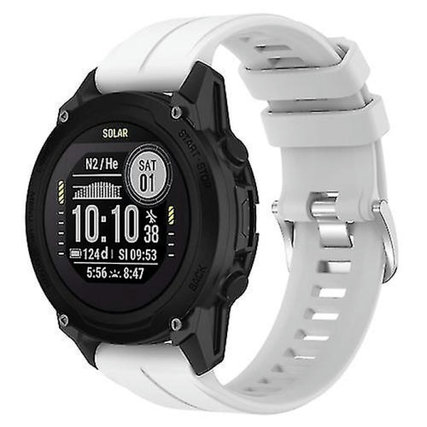 Til Garmin Descent G1 / Forerunner 745/945/935 / Approach S62 Solid Color Silicone Watch VDCC White