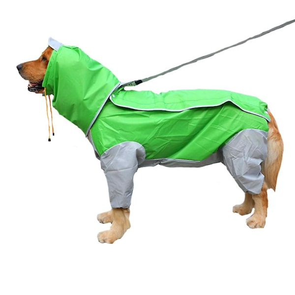 Hundeklær Hunderegnfrakk Vanntett Stor Hund Avtakbar Hette, Snøring Frakk, Hundeutstyr Hundebekledning Fit For 28-38 Pounds
