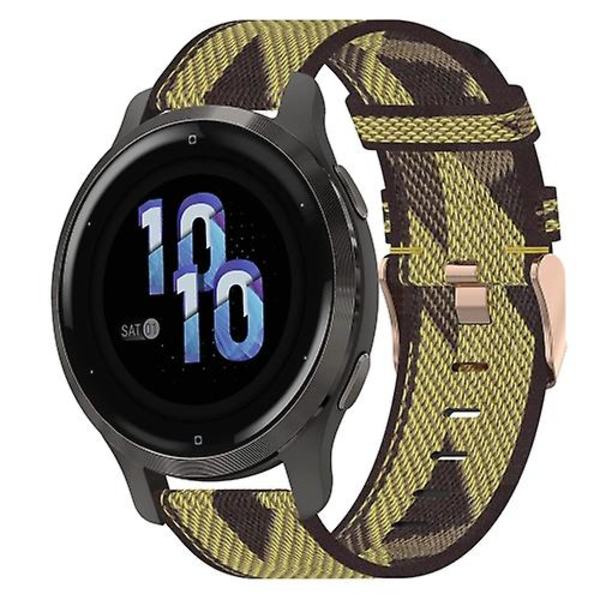 Til Garmin Venu 2s 18mm nylonvævet urrem Yellow