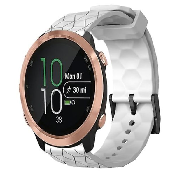 Garmin Forerunner 645 Music 20 mm jalkapallokuvioitu yksivärinen watch White