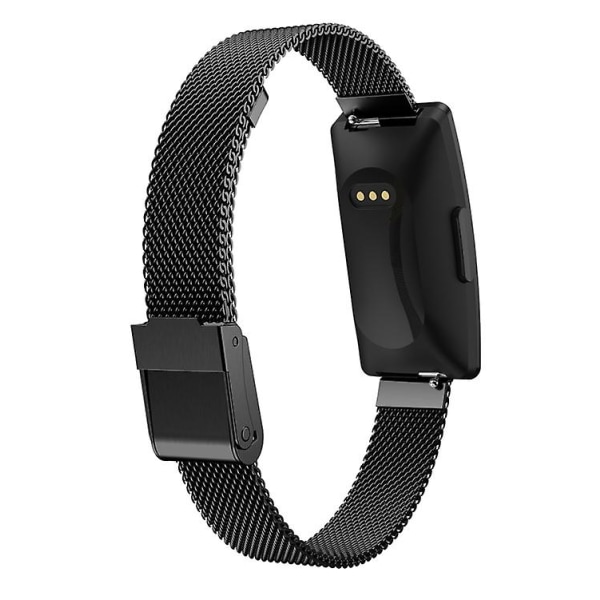 För Fitbit Inspire / Inspire Hr / Ace 2 Double Insurance Buckle Milanese Watch Band Black