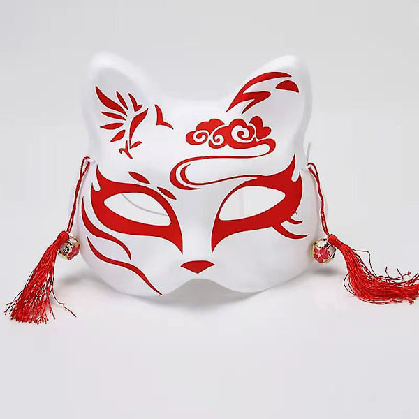 Fox Cosplay Mask Half Face Cat Mask Til Julefest Kostume Japansk Kitsune Mask Kabuki Masquerade Cat 10