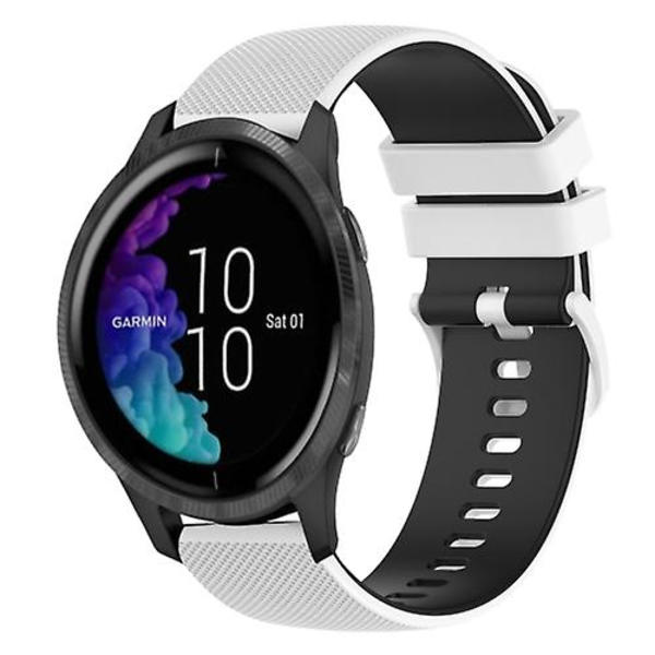 För Garmin Venu 20 mm rutigt watch i två färger i silikon White-Black