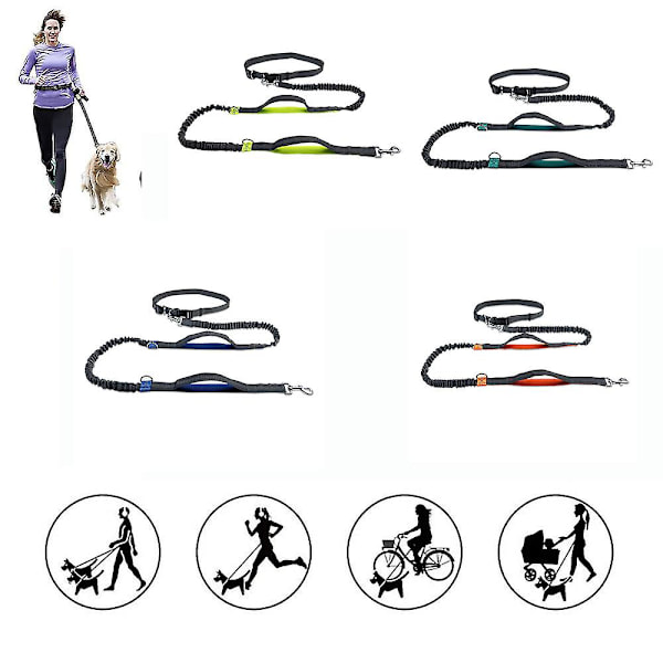 Jogging Hundesnor Håndfri Hundesnor til Mellemstore og Store Hunde Professionelle Sele Søm til Træningsværktøj Blue