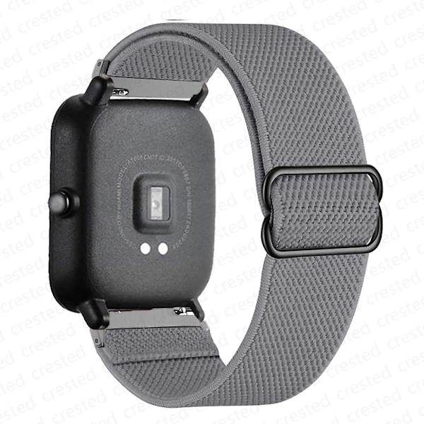 20 mm/22 mm bånd til Amazfit Gts 4//2/2e/3/gts2 Mini/gtr 4/3/pro/gtr2/47 mm/stratos Nylon elastisk urarmbånd Amazfit bipstrop Cool gray 20mm