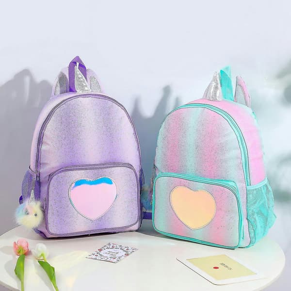 Barnryggsäck för flickor Regnbåge skolväska Shznv Purple