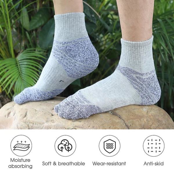 Herr 3 par atletiska bomullsstrumpor Utomhussport Casual Crew strumpor för vandring Vandring Promenader White M