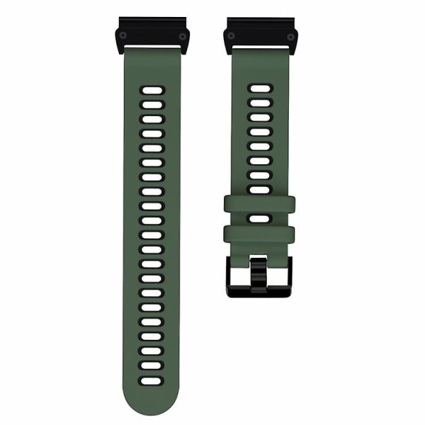 For Garmin Fenix ​​7 To-farget silikon hurtigutløser klokkerem Army Green Black