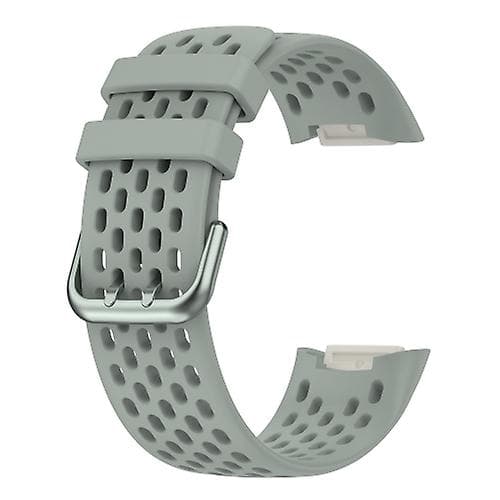 Til Fitbit Charge 5 monokromatisk åndbar silikone urrem Grey