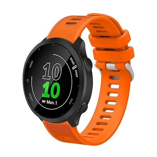 För Garmin Forerunner 245 20mm Silicone Twill Watch Band Orange