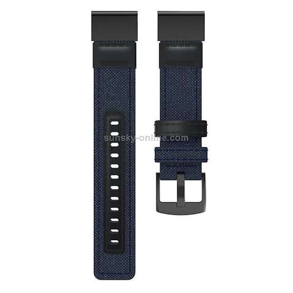 Lærreds- og læderurrem til Garmin Fenix5 Plus, håndledsrem Størrelse: 150+110 mm Blue