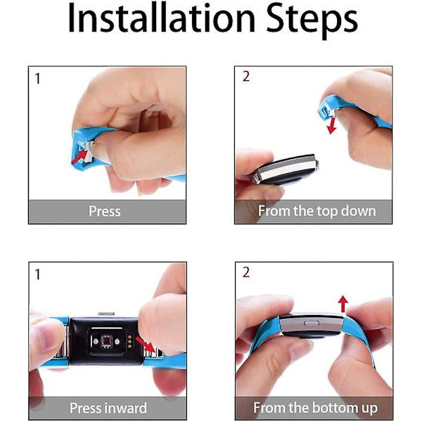 Erstatningsbånd som er kompatible for Fitbit Charge 2, Classic & Special Edition justerbare sportsarmbånd Cerulean Large