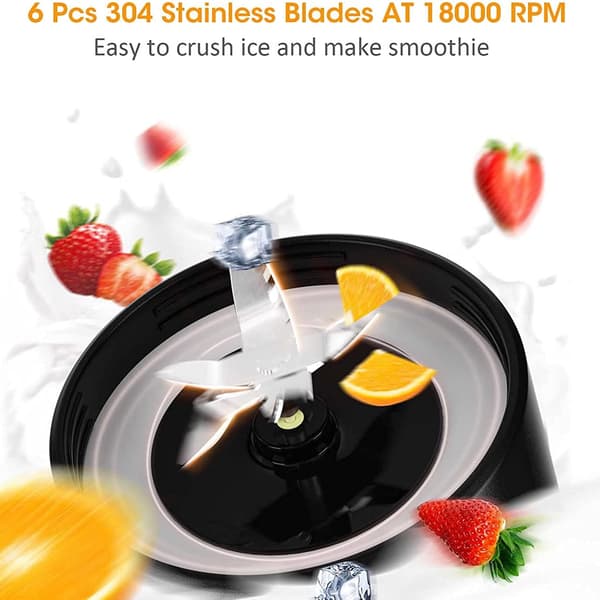 Bærbar blender til shakes og smoothies - Genopladelig blender 500 ml sort
