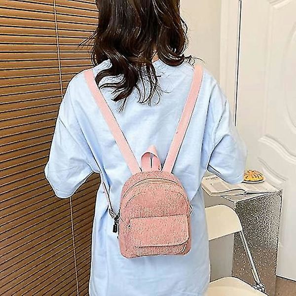 2 st Kvinnors Mini Ryggsäck Sladd Student Flickor Bokväskor Retro Resväskor (d-8d) pink