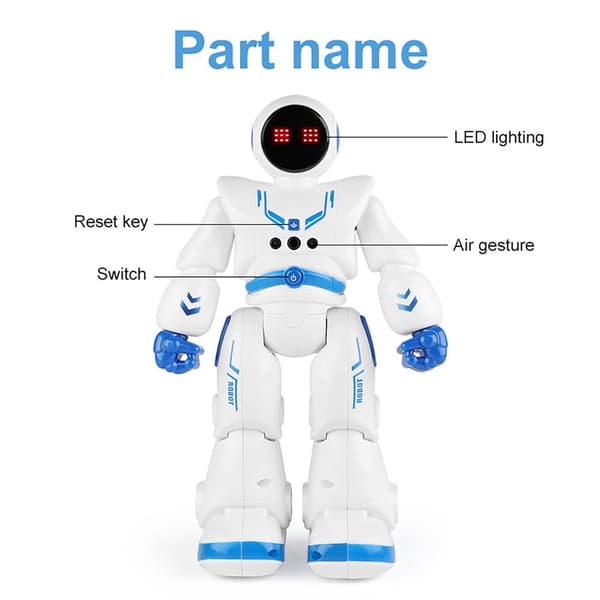 Fjernkontrollrobotleker for barn, RC Smart Robot med gående sangdans