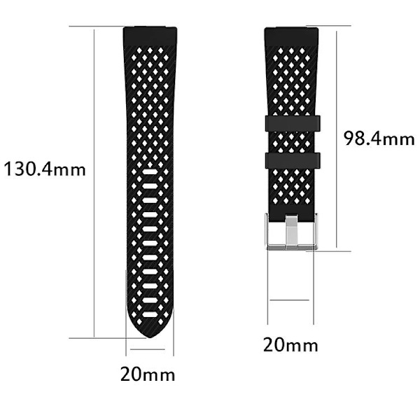 For Fitbit Versa / Versa 2 / Versa Lite 20 mm pustende silikonklokkerem White