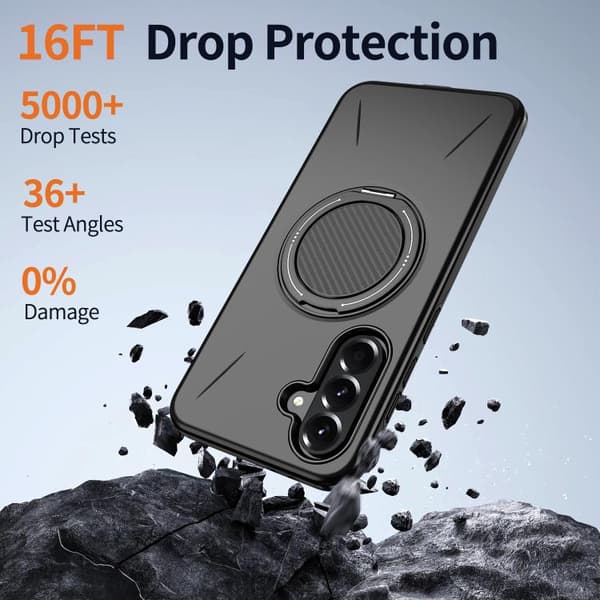 Etui til Samsung Galaxy A17 støtsikkert med magnetisk roterbart stativ (grønn)