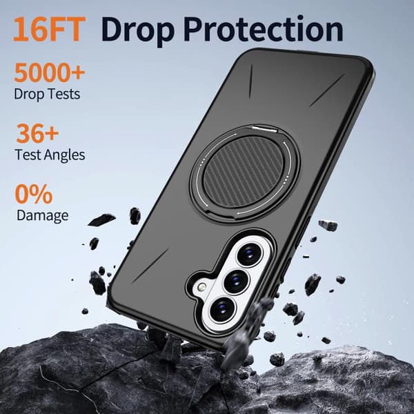 Fodral till Samsung Galaxy A17 Stötsäkert med magnetiskt roterbart stativ (blått)