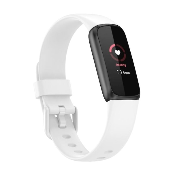 Til Fitbit Luxe Silicone Color Buckle Watch Band White