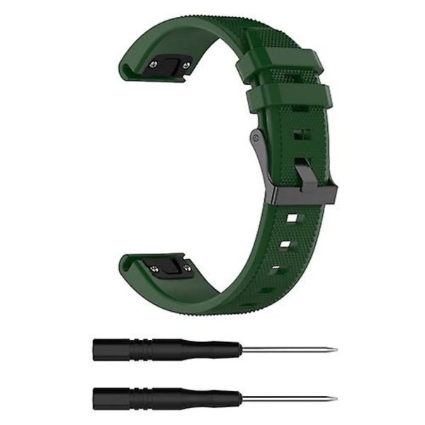 For Garmin Fenix5 22 mm silikonklokkerem Army Green)