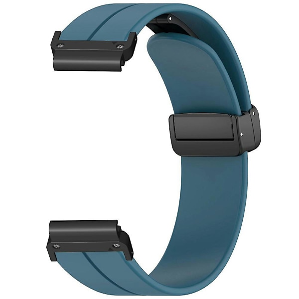 Til Garmin Fenix 7 / 6 / 5 22mm Rem til håndled Fleksibelt silikoneur med magnetisk spænde Cyan