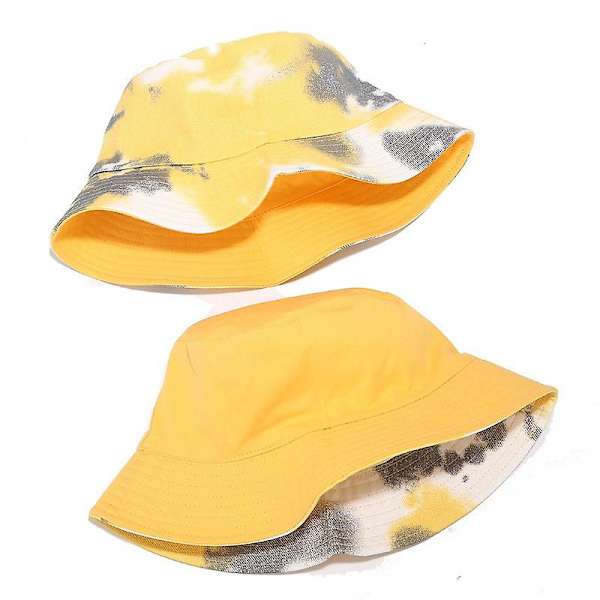 Vuxen Bucket Hat Fisherman Hat Vändbar Fiskehatt Färgglada Graffiti Kepsar Hip Hop Creative Tie Dye hatt Green