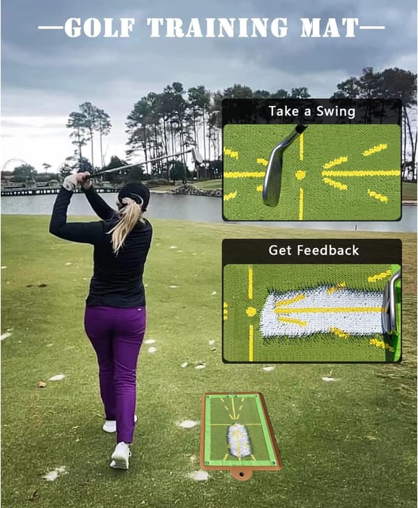 Golf Treningsmatte for Svingdeteksjon - Premium Impact Matte
